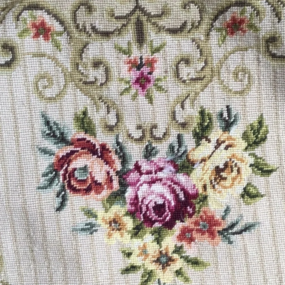 Needlepoint pillow case. As is